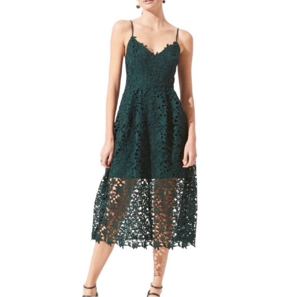 Astr Dresses & Skirts - ASTR The Label • Green Lace A-Line Midi Dress